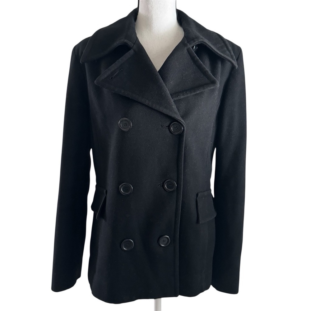 Pacific Trail Wool Blend Black Pea Coat Size 16